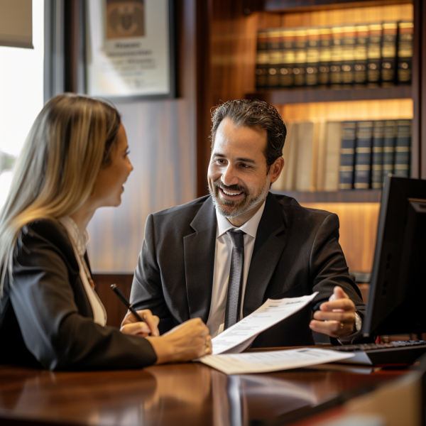 Profesional revisando reclamaciones de modificación sustancial de condiciones con su cliente